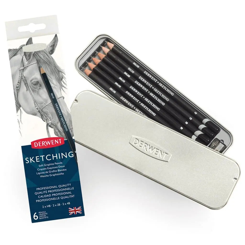 DERWENT - Caja metálica con 6 lápices sketch no. 0700836 Derwent