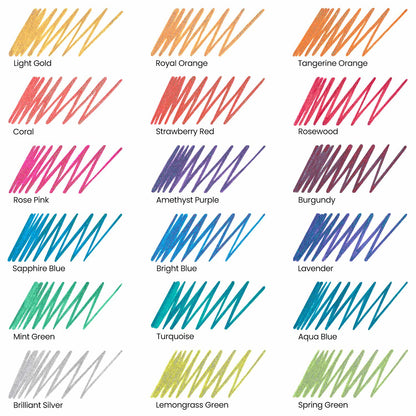 Set 18 Super Glitter Plumas De Gel Super Brillantes Arteza