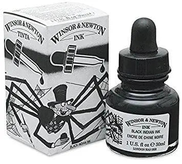 W&N - Frasco de tinta con gotero black indian Ink 30 ml - Winsor & Newton