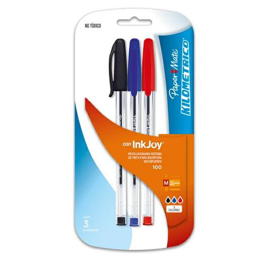 Bolígrafo Paper Mate Colores Surtidos 3 piezas 1903863 - MarchanteMX