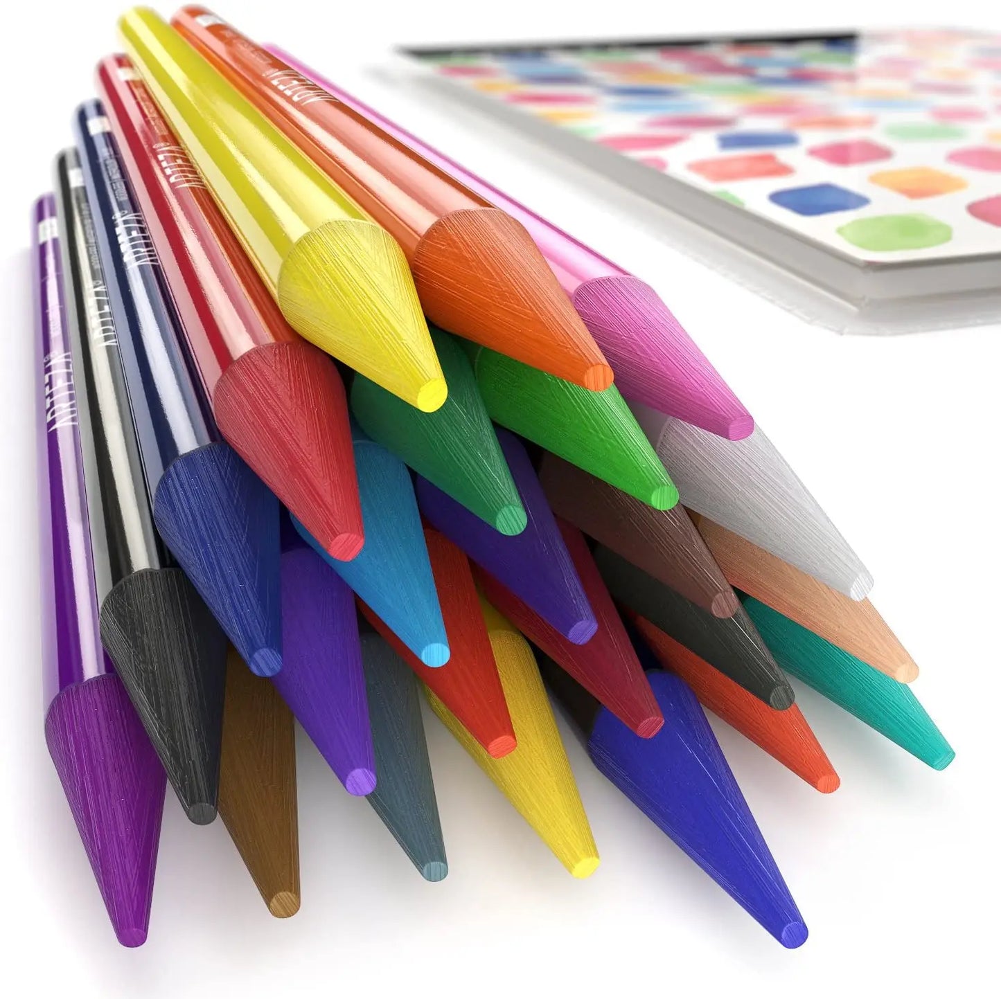 ARTEZA Woodless Watercolor Pencils, 24 Drawing Pencils, Colored Pencils Set for Adults, Art Supplies for Blending and Layering - Arteza - empaque