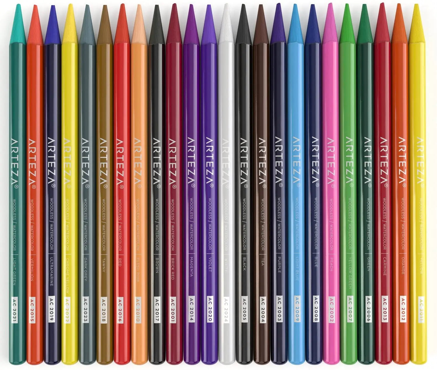 ARTEZA Woodless Watercolor Pencils, 24 Drawing Pencils, Colored Pencils Set for Adults, Art Supplies for Blending and Layering - Arteza - accesorios